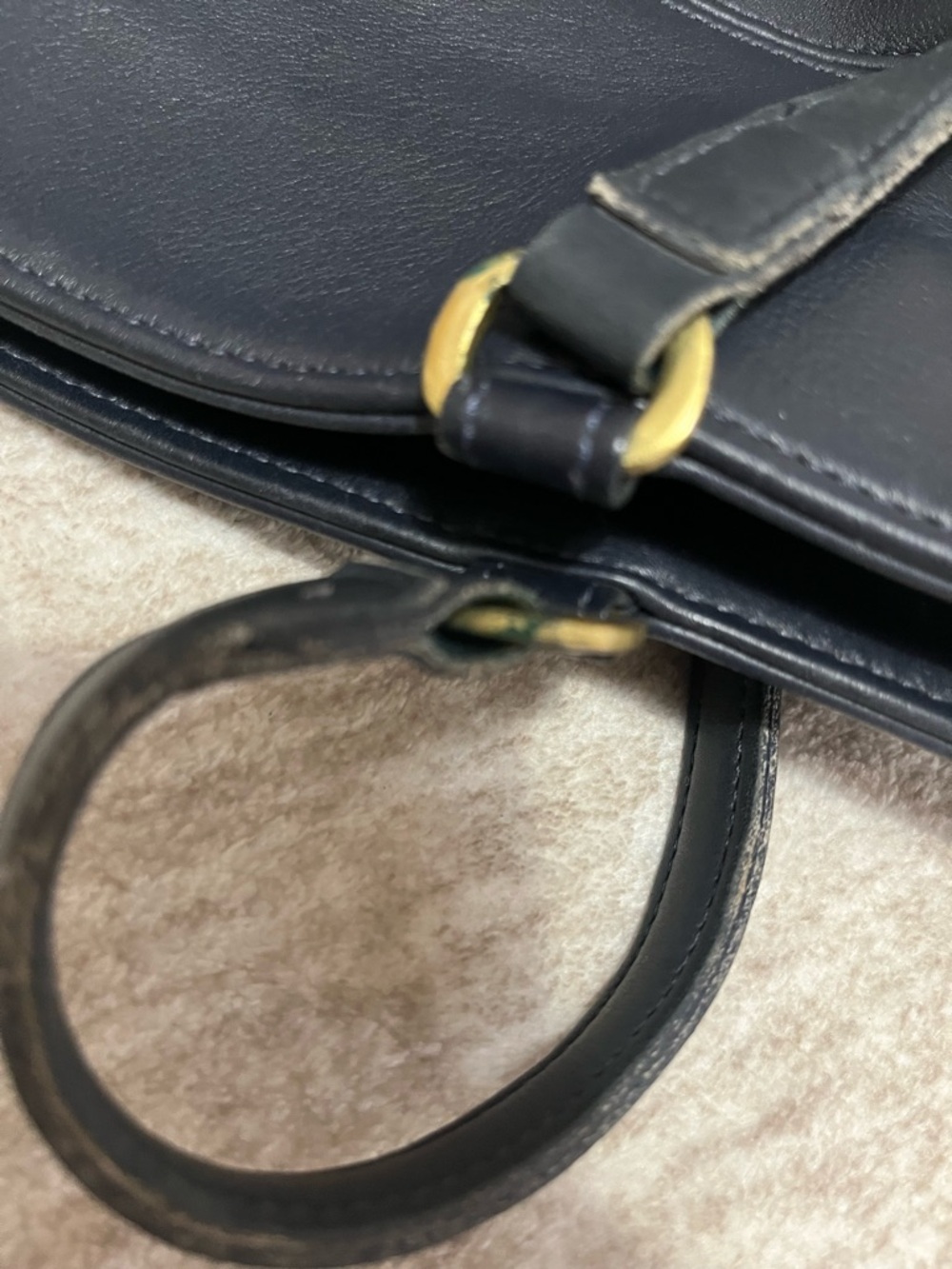 Coach RARE navy Leather Double-Handle Tote - Picture 4 of 13